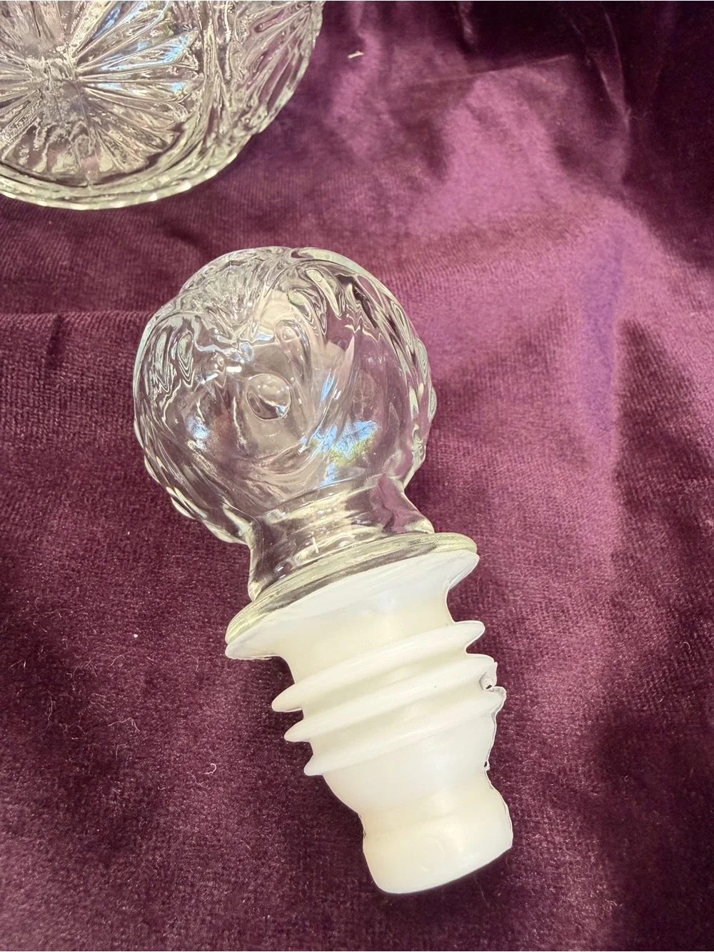 Vintage Anchor Hocking Medallion Clear Glass Decanter